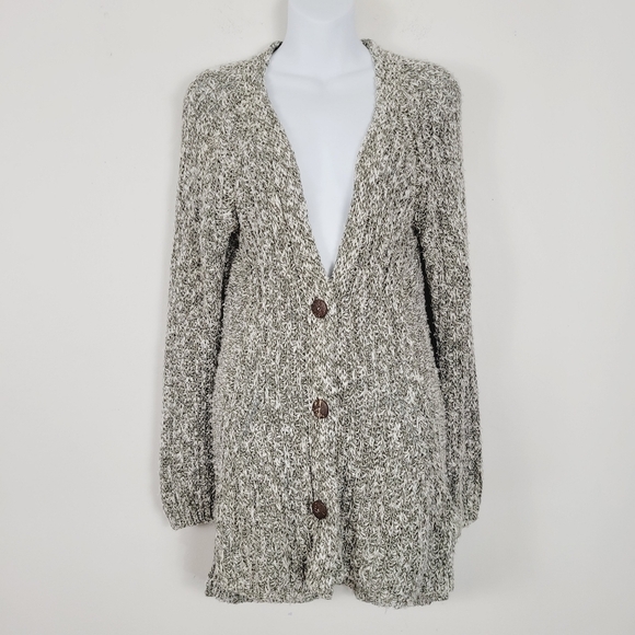 Anthropologie Angel of The North Chunky Knit Long Line  Button Up Cardigan - Picture 9 of 9